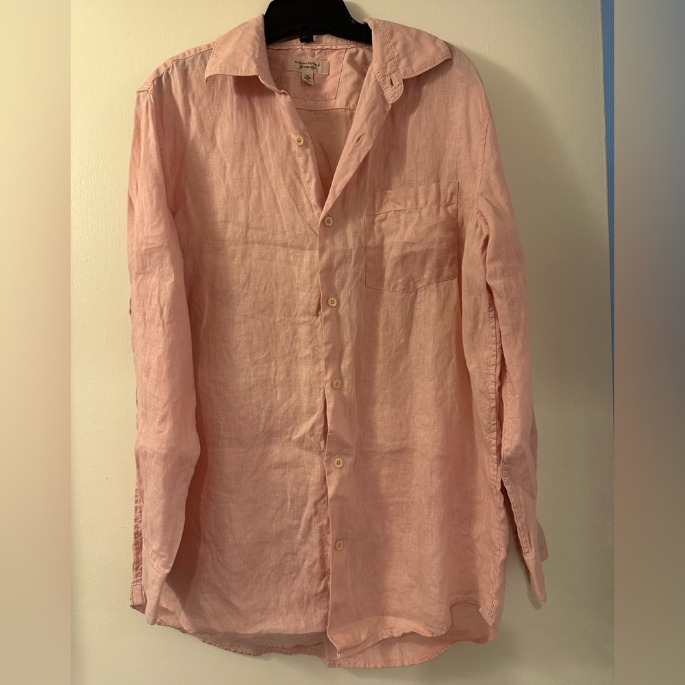 BANANA REPUBLIC Men's resort/garment dye Linen Shirt